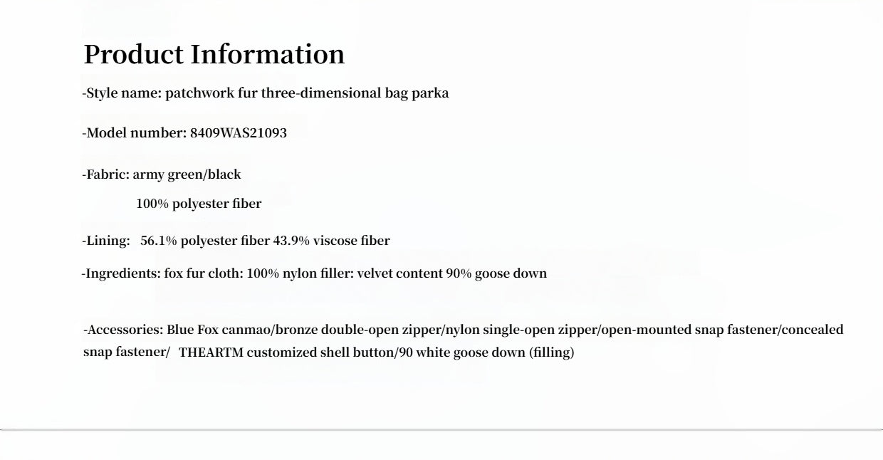 Firelady Goose Down Parka with Removable Fox Fur Collar