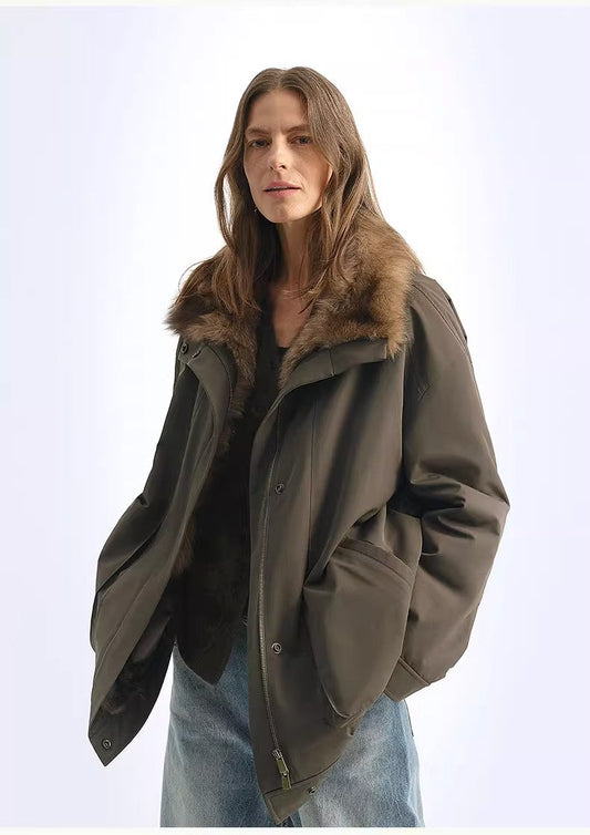 Firelady Goose Down Parka with Removable Fox Fur Collar