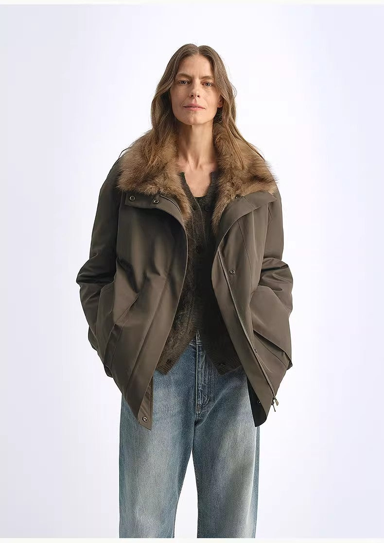 Firelady Goose Down Parka with Removable Fox Fur Collar