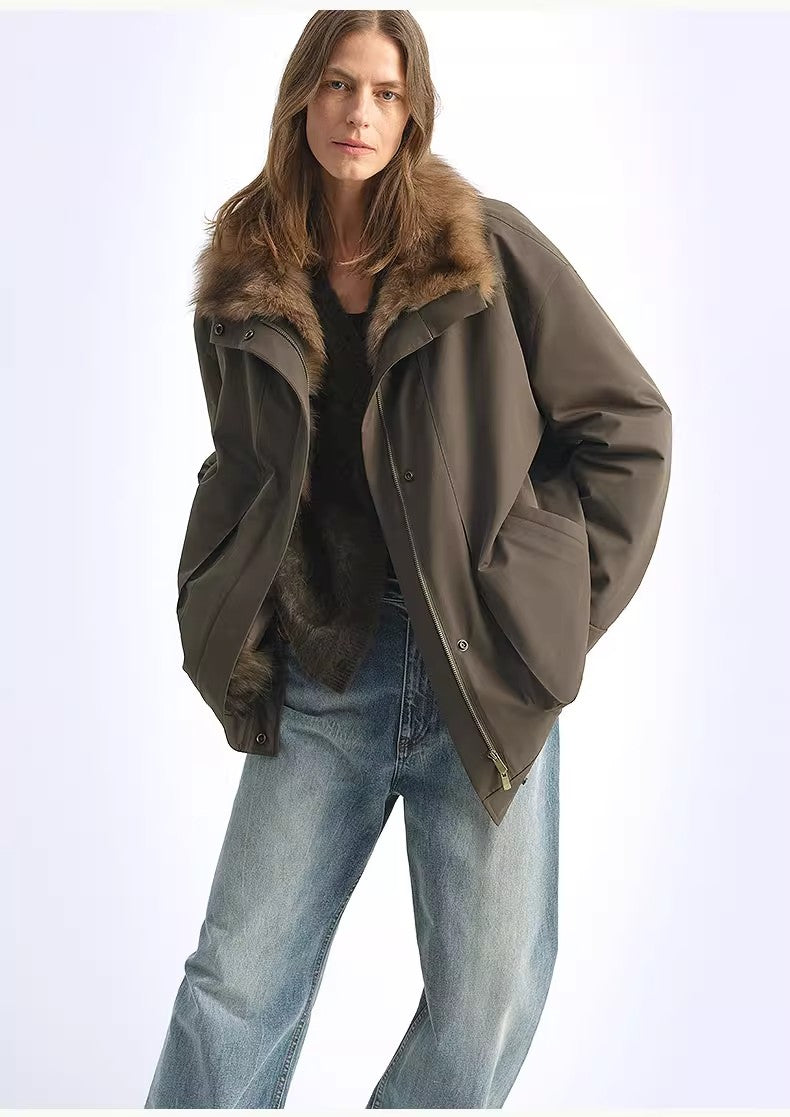 Firelady Goose Down Parka with Removable Fox Fur Collar