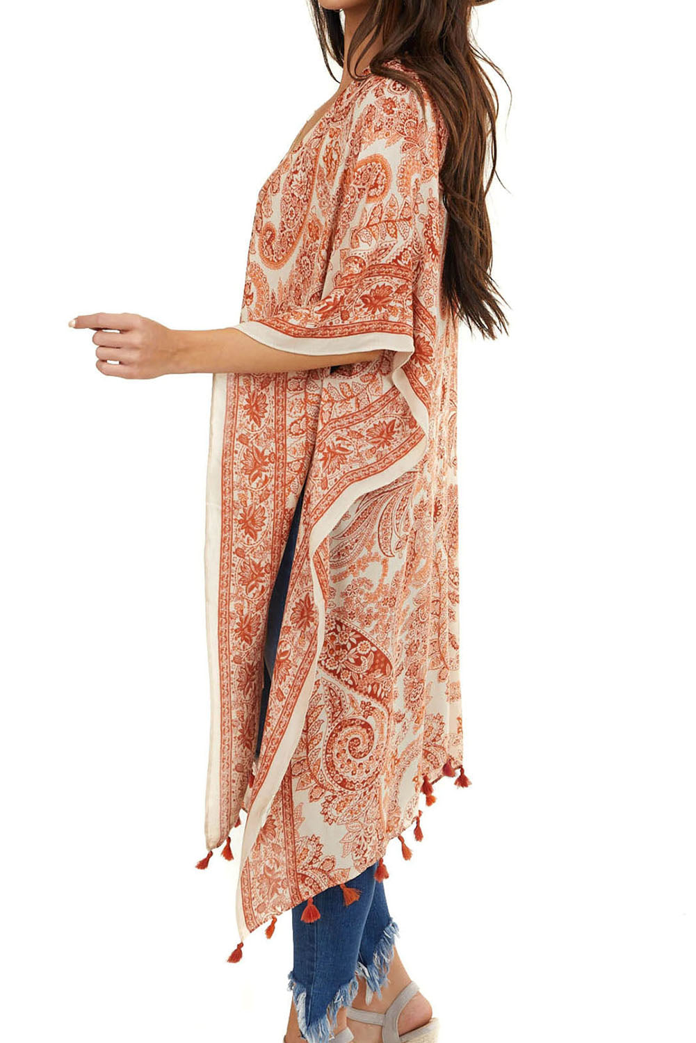 Sundown Paisley Kimono Cover-Up