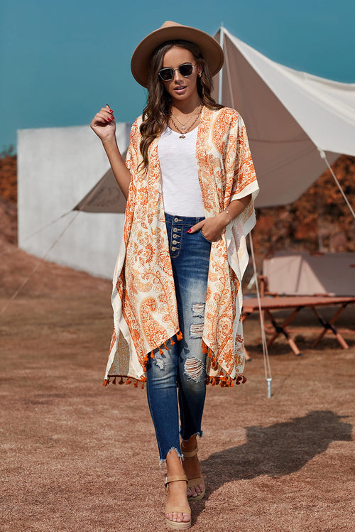 Sundown Paisley Kimono Cover-Up