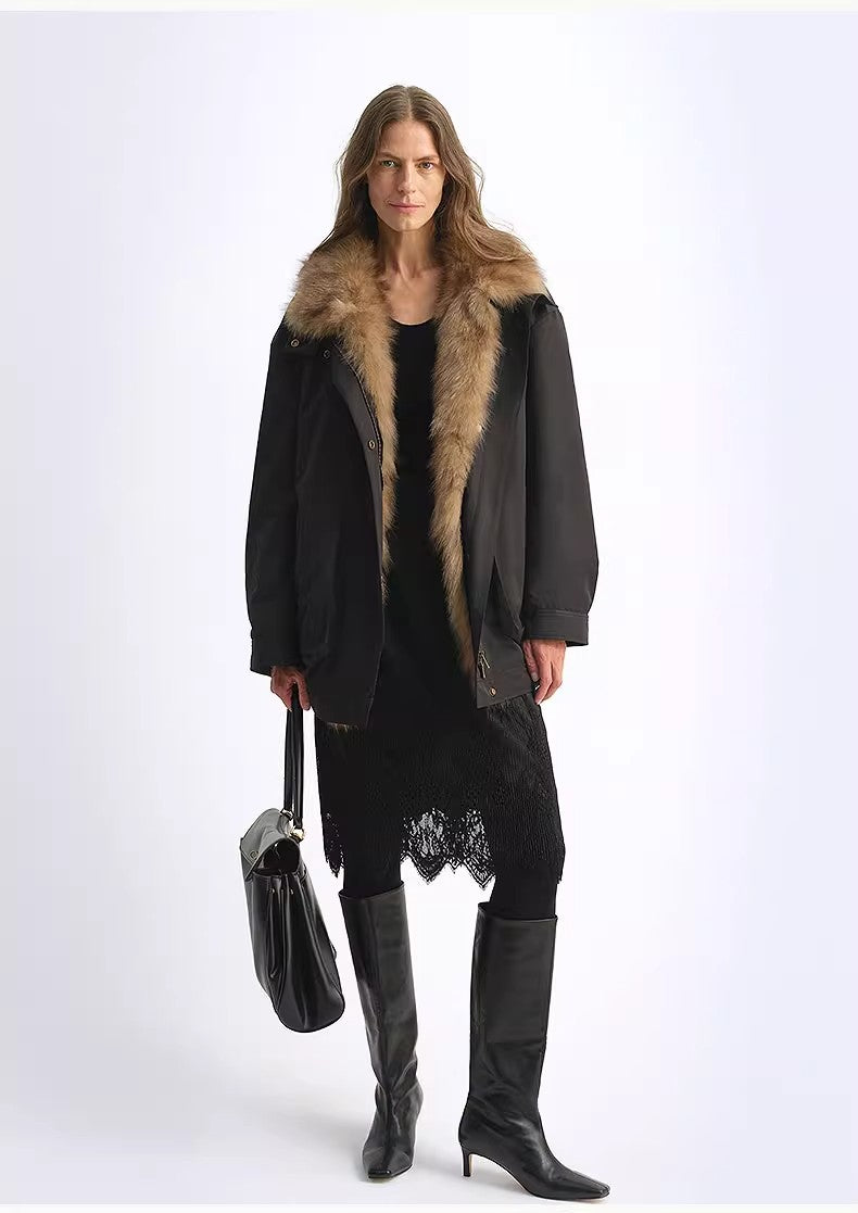 Firelady Goose Down Parka with Removable Fox Fur Collar