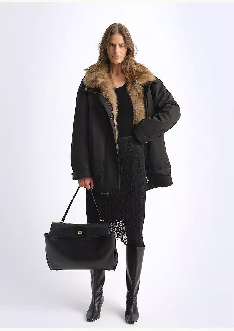 Firelady Goose Down Parka with Removable Fox Fur Collar