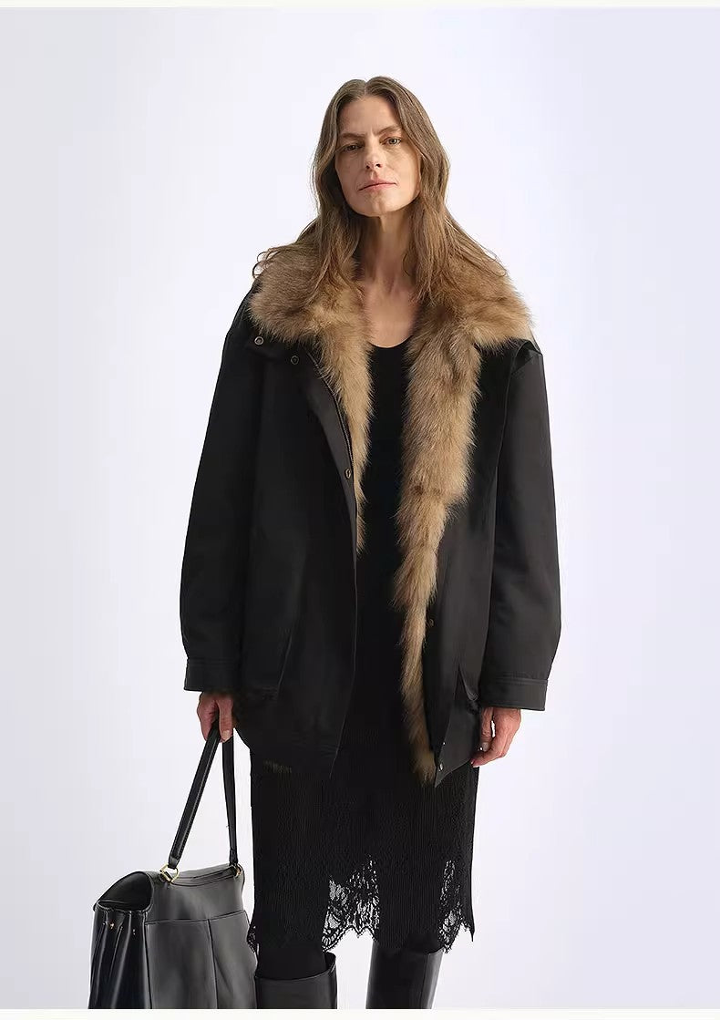 Firelady Goose Down Parka with Removable Fox Fur Collar