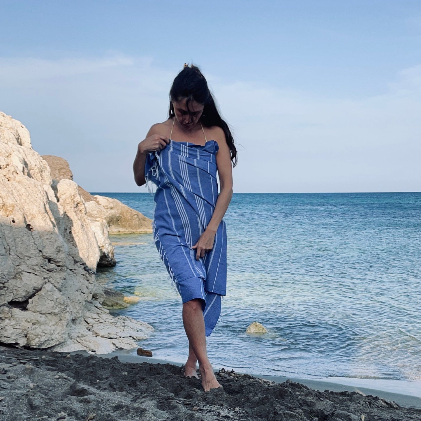 Azure Wave Turkish Cotton Towel