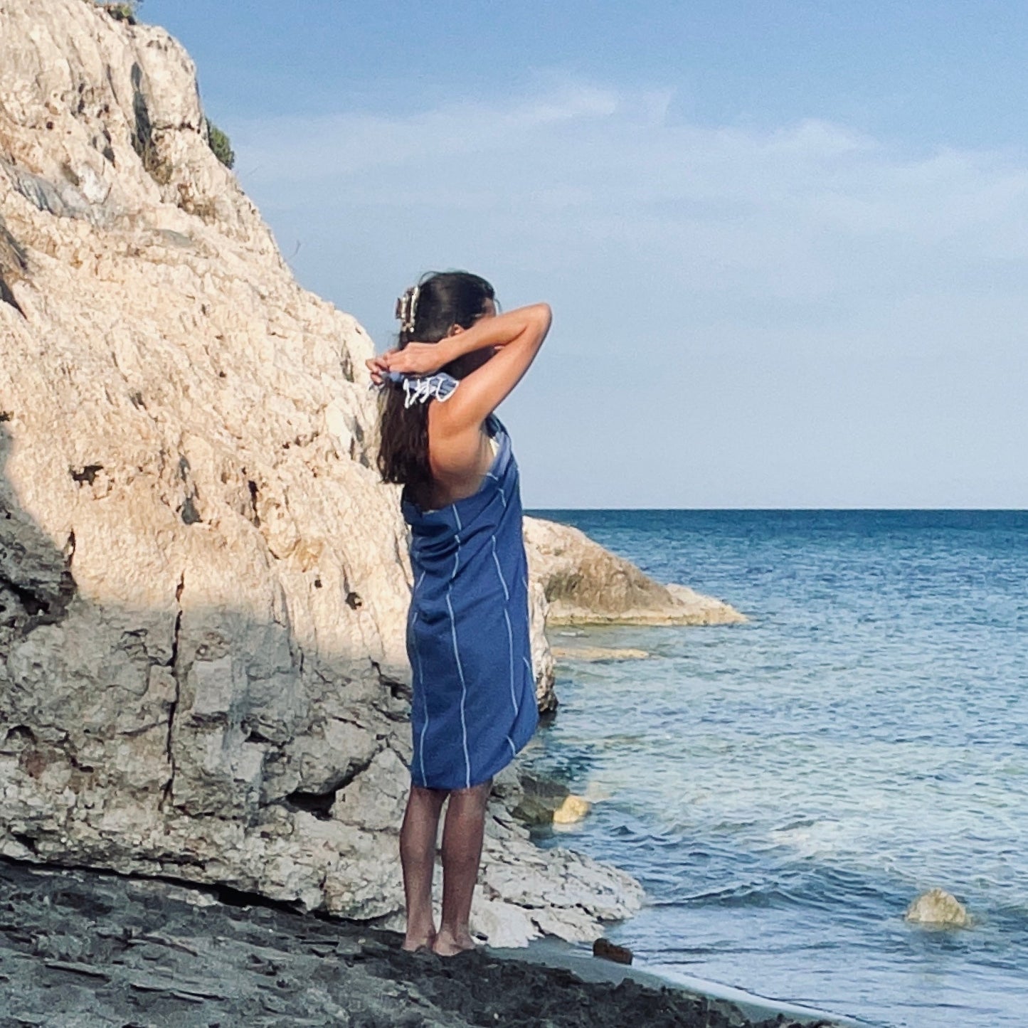 Azure Wave Turkish Cotton Towel