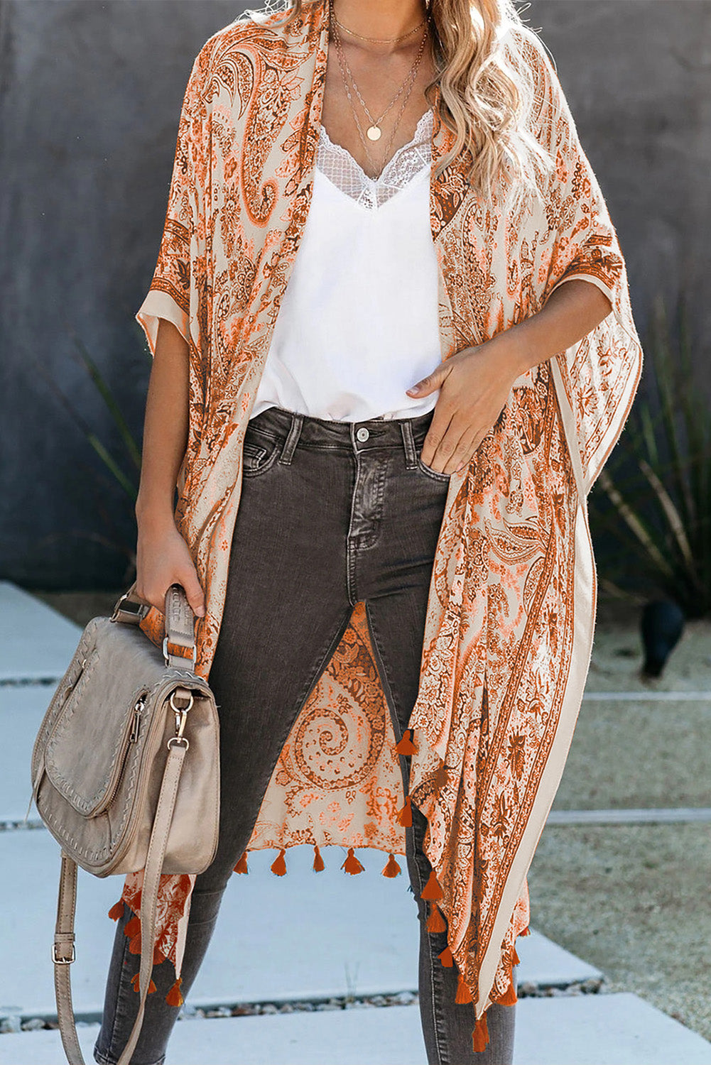 Sundown Paisley Kimono Cover-Up