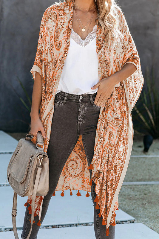 Sundown Paisley Kimono Cover-Up