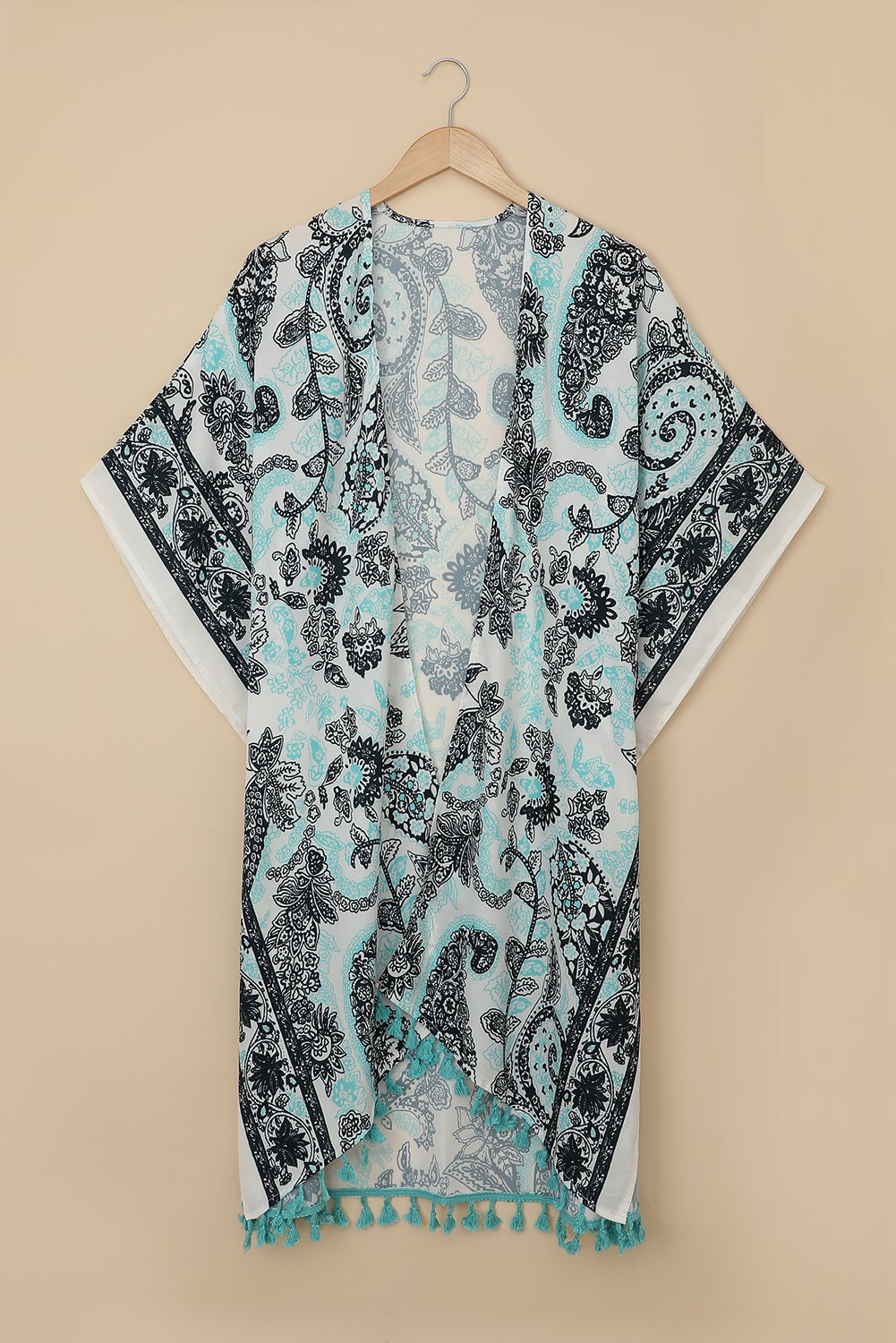 Coastal Paisley Kimono Cover-Up