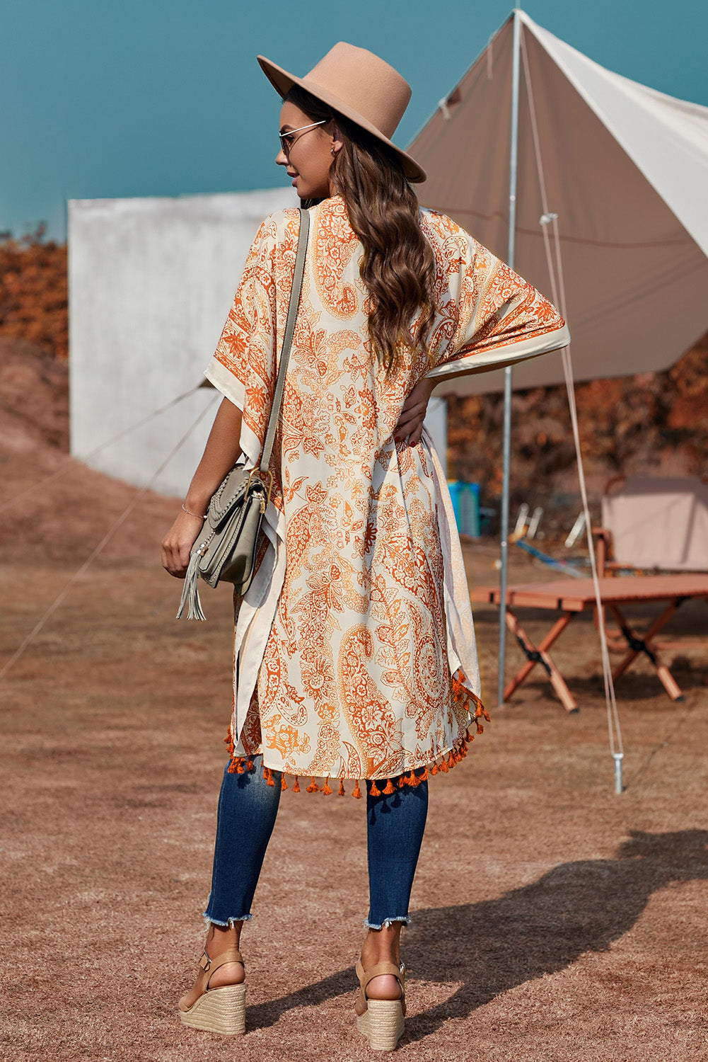 Sundown Paisley Kimono Cover-Up