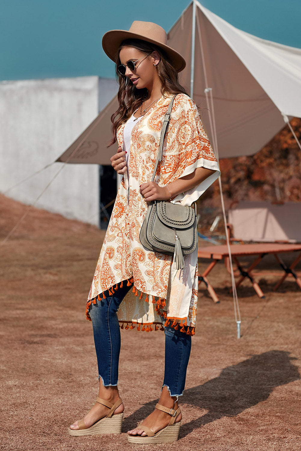Sundown Paisley Kimono Cover-Up