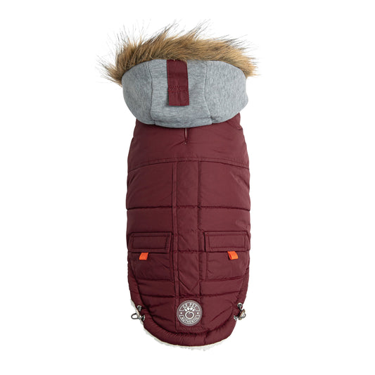 Alpine Trail Dog Parka - Burgundy