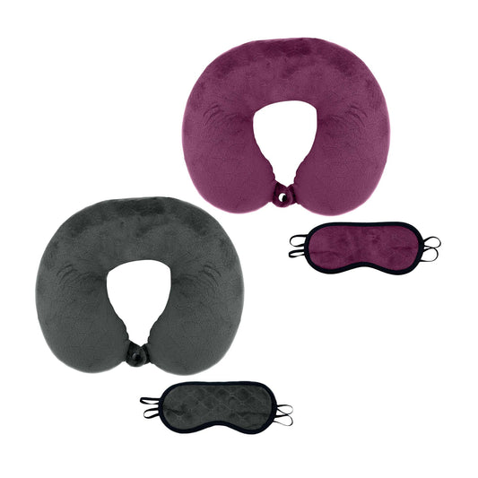 The Jet Set Rest Kit — 2-Piece Memory Foam Pillow & Mask Bundle