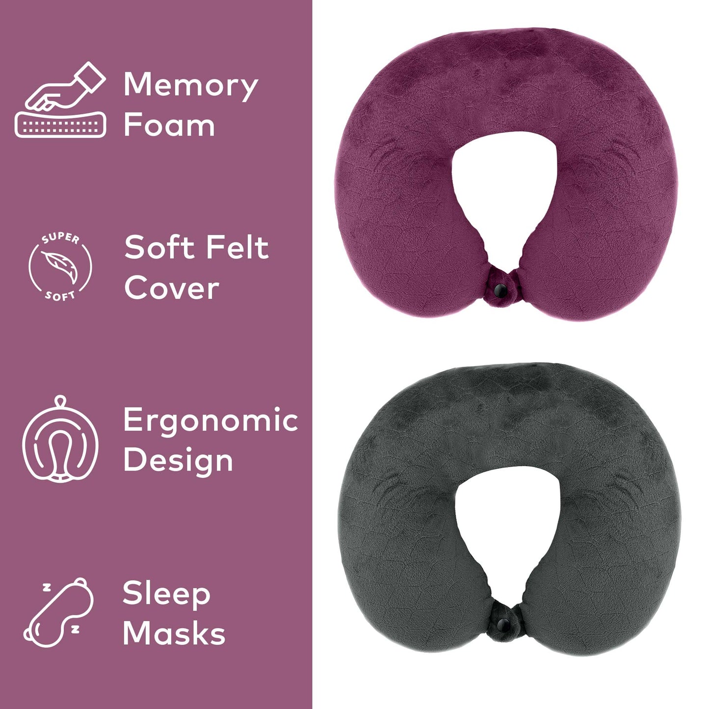 The Jet Set Rest Kit — 2-Piece Memory Foam Pillow & Mask Bundle