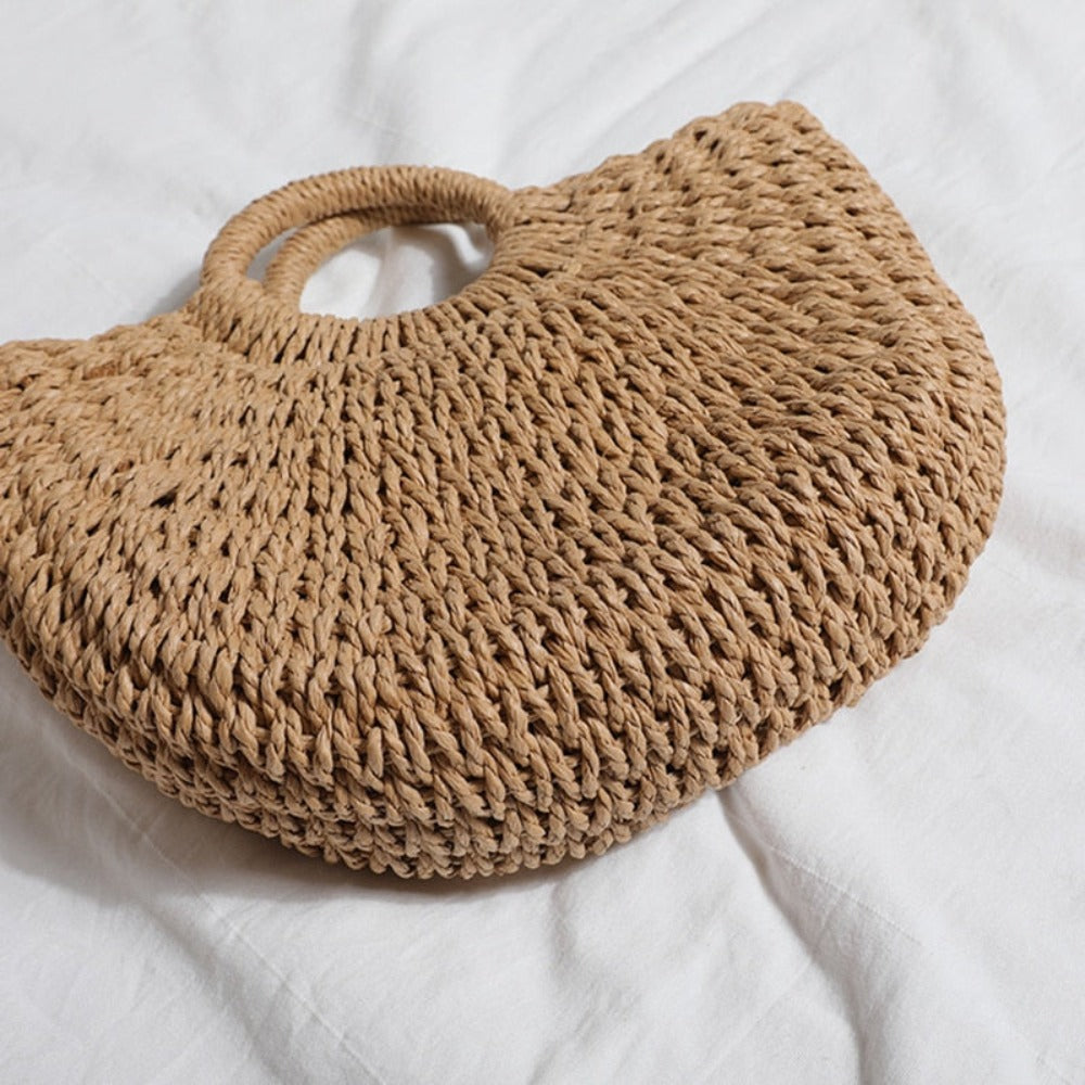 Santorini Semi-Circle Straw Bag