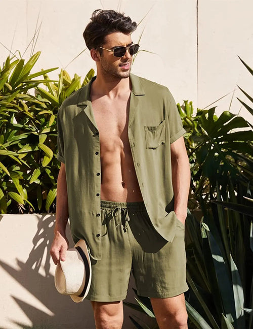 Cotton-Linen Men’s Resort Set