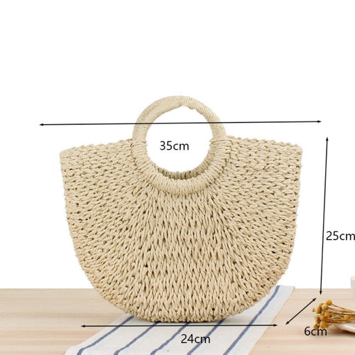 Santorini Semi-Circle Straw Bag