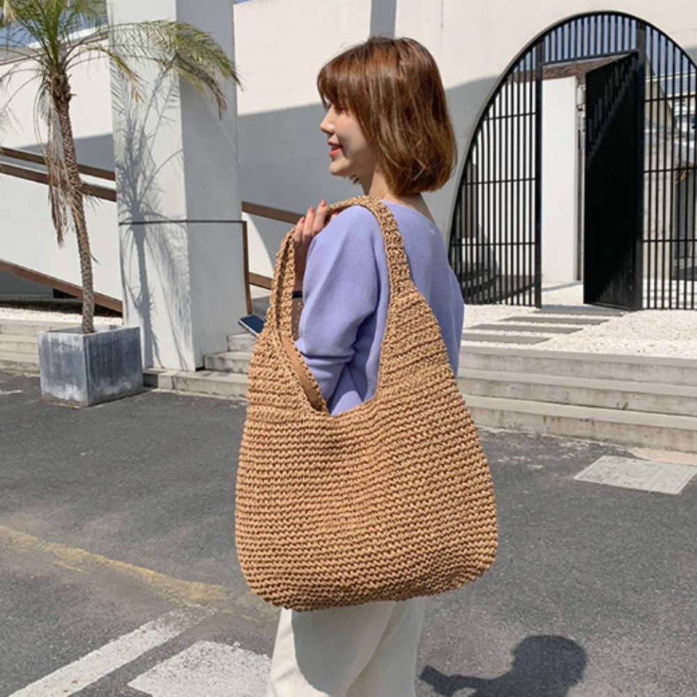 Solana Straw Shoulder Tote
