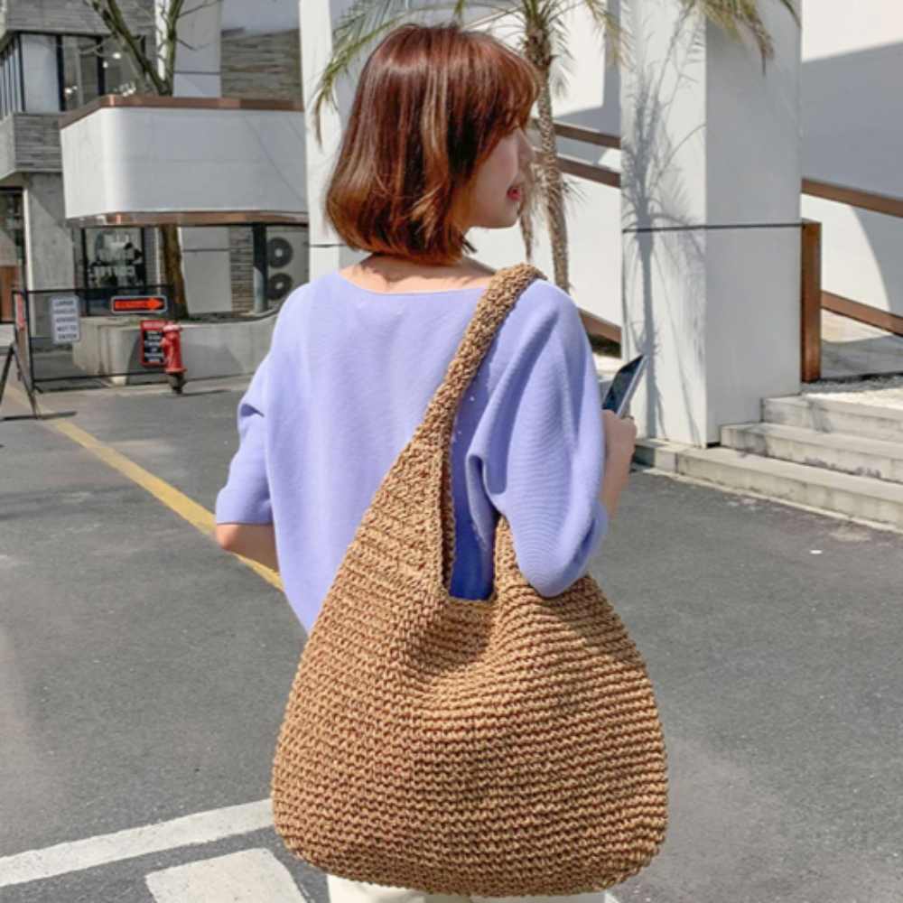 Solana Straw Shoulder Tote