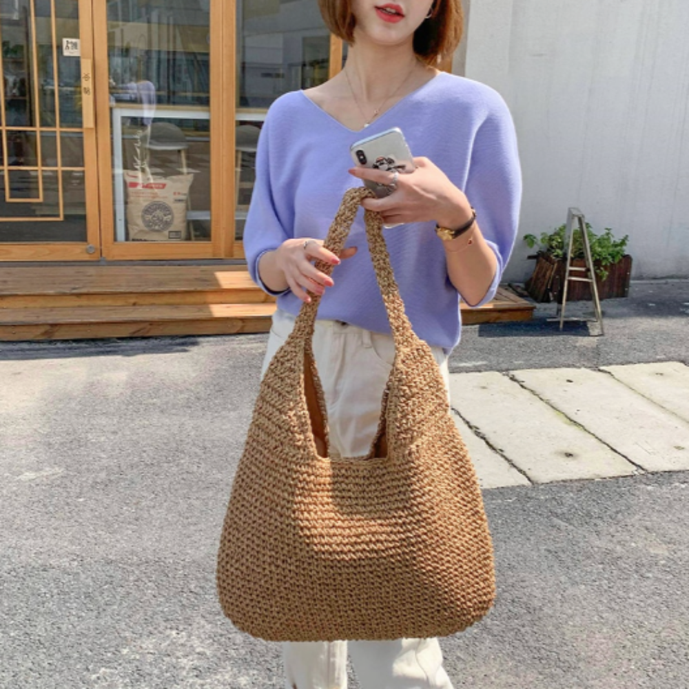 Solana Straw Shoulder Tote