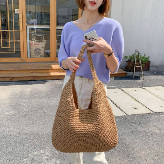 Solana Straw Shoulder Tote
