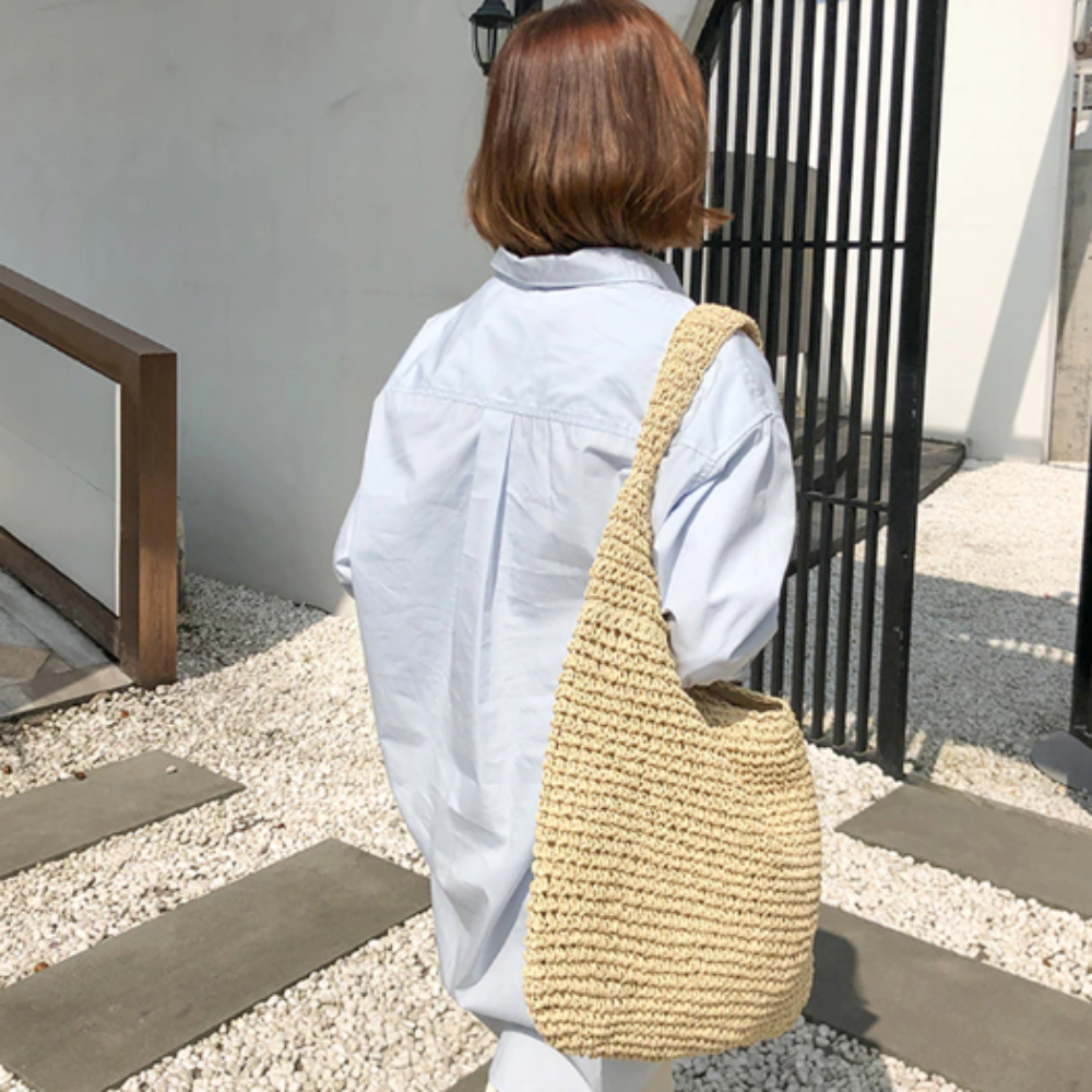 Solana Straw Shoulder Tote