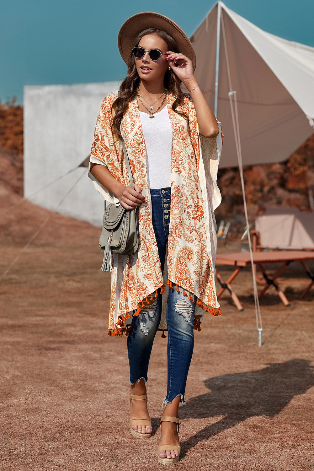 Sundown Paisley Kimono Cover-Up