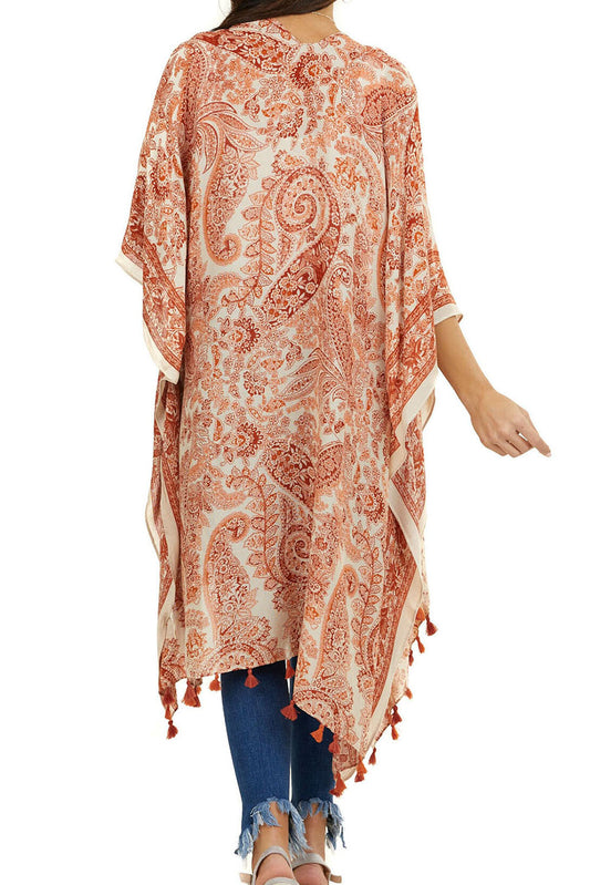 Sundown Paisley Kimono Cover-Up