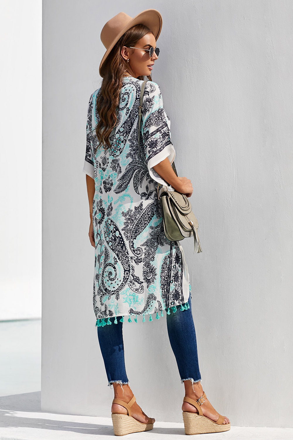 Coastal Paisley Kimono Cover-Up