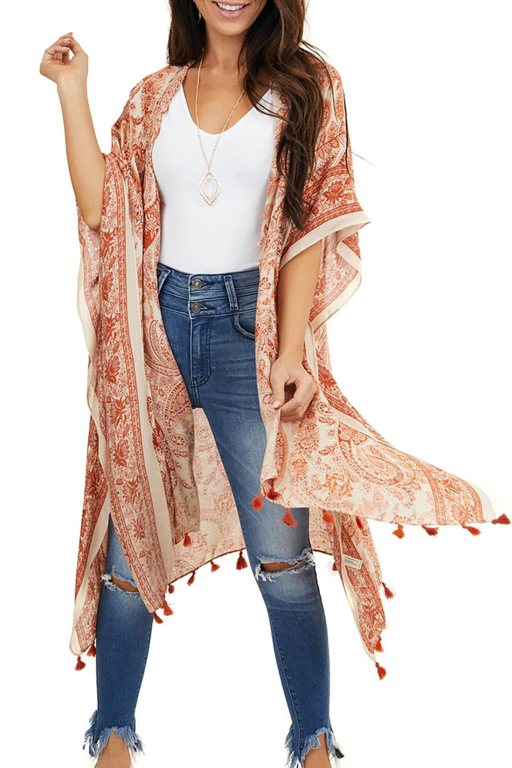 Sundown Paisley Kimono Cover-Up