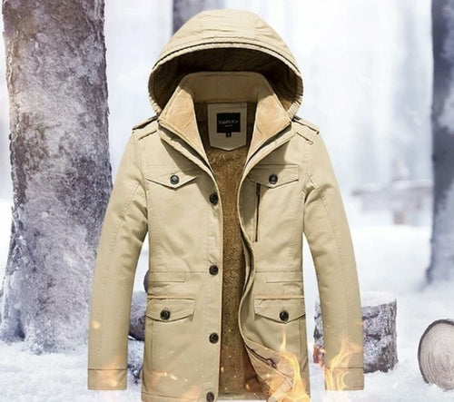 Expedition Thermal Hooded Men's Coat with Faux-Fur Lining